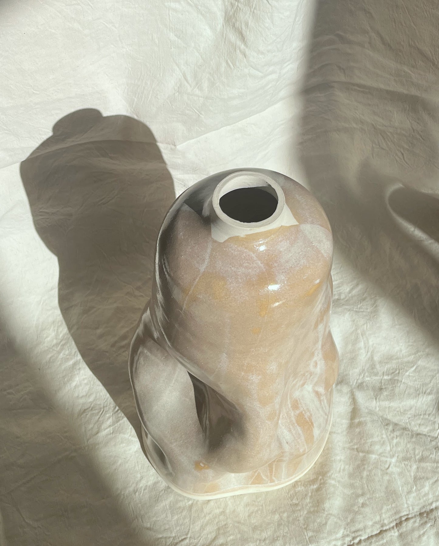Pied de lampe - sculpture en grès - sable