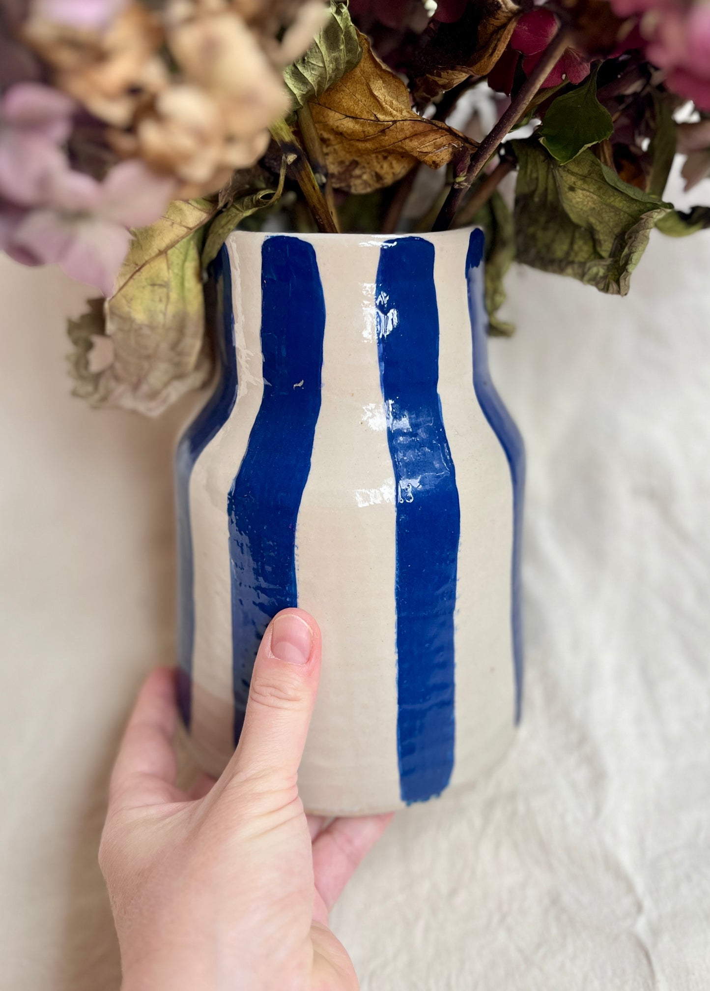 Vase en grès et émail bleu - pimp my flowers!