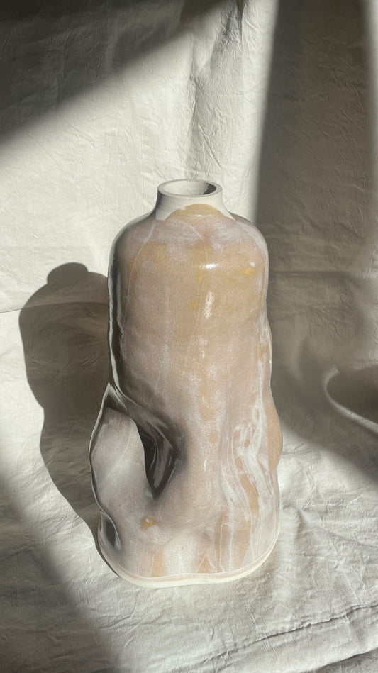 Pied de lampe - sculpture en grès - sable